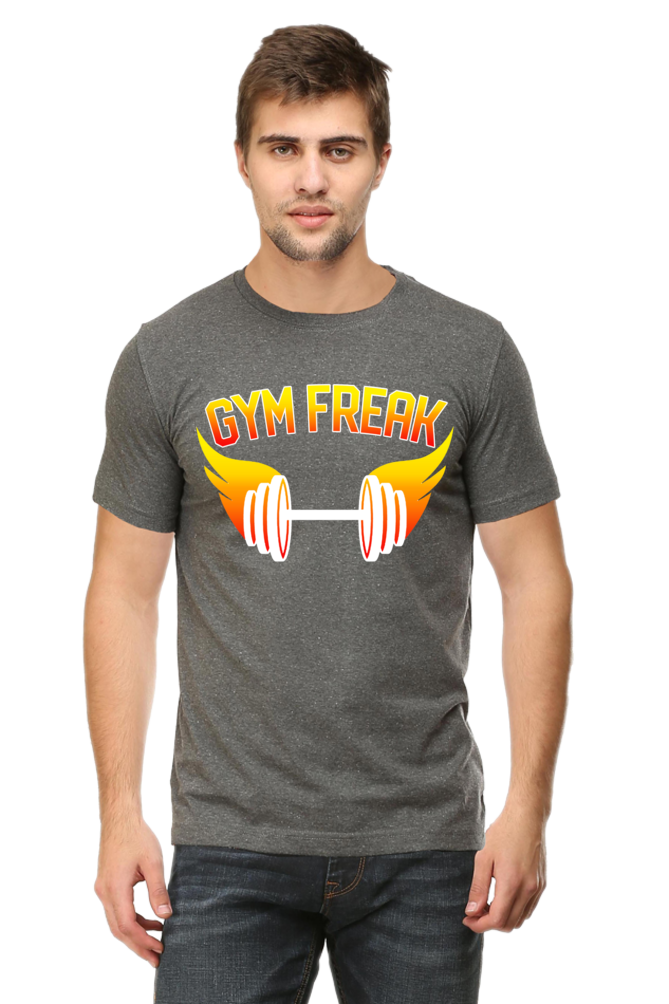 Gym freak Half Sleeve T-Shirt Charcoal Melange