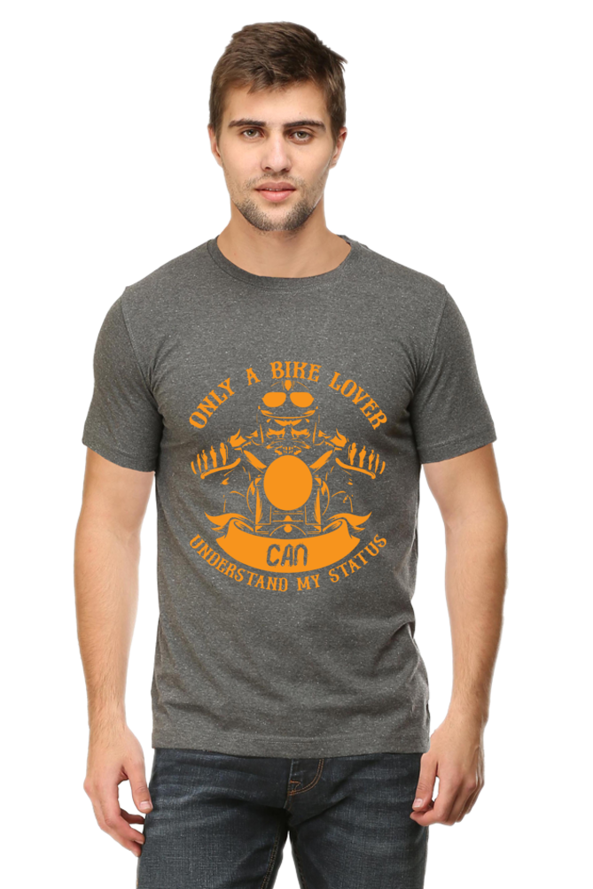 Only a Biker Half Sleeve T-Shirt Charcoal Melange