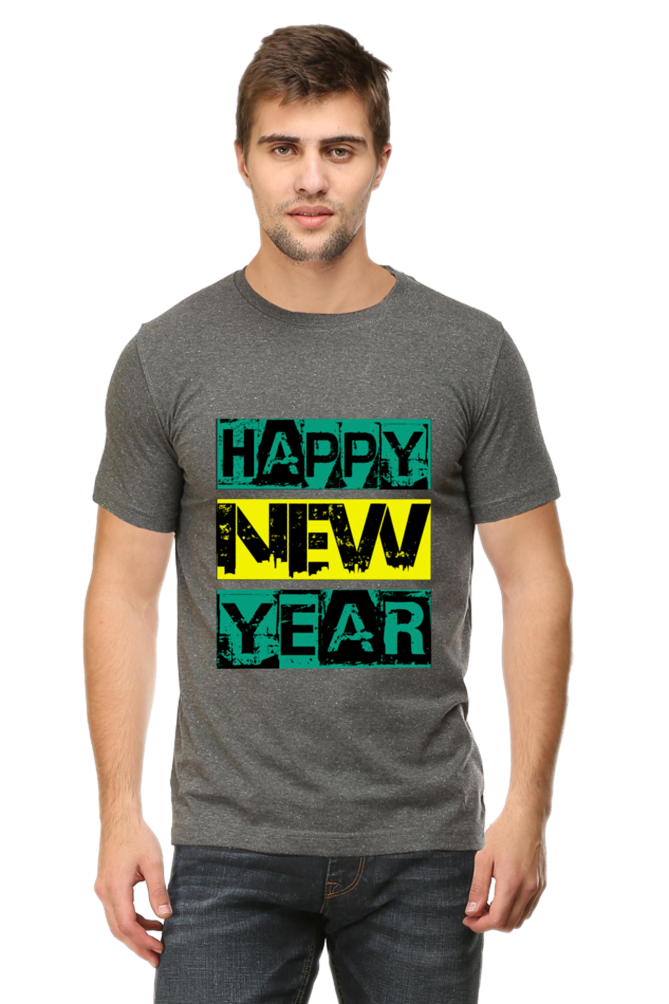 Happy Half Sleeve T-Shirt Charcoal Melange