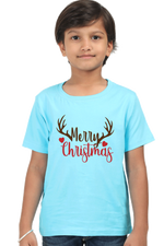 Merry Christmas Kid's Half Sleeve T-Shirt SkyBlue