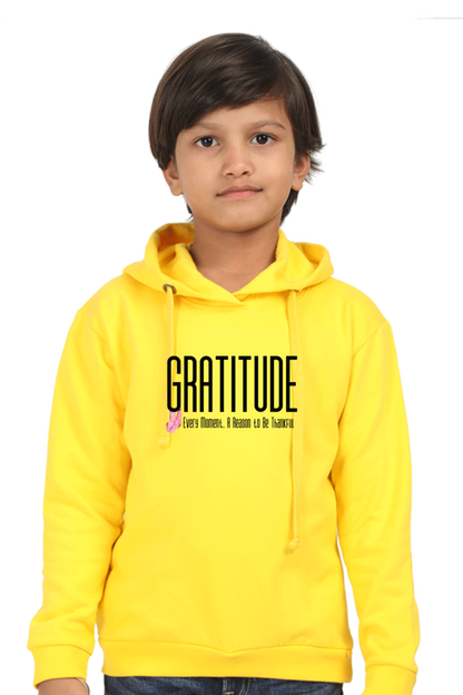 Gratitude Kids Hoodie Yellow