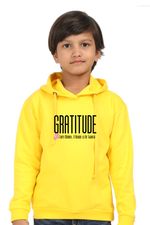 Gratitude Kids Hoodie Yellow