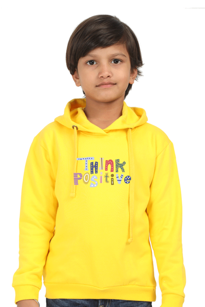 Think Positive Kids Hoodie Yellow