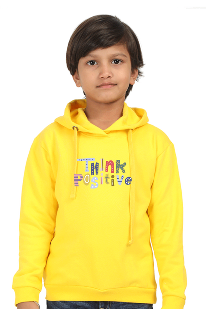 Think Positive Kids Hoodie Yellow