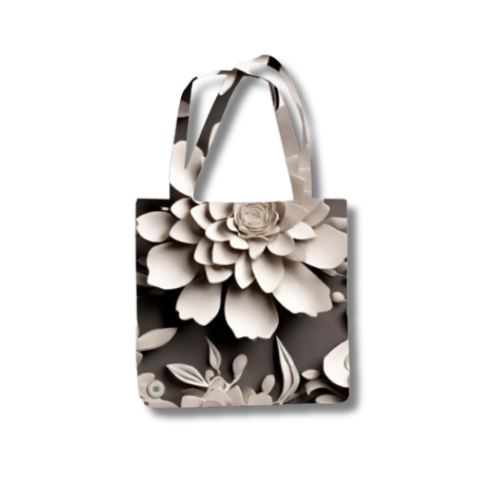 Clay Flower Tote Bag with Zipper Standard