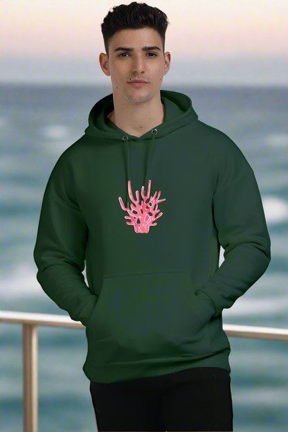 Coral Unisex Oversized Hoodie Bottle Green