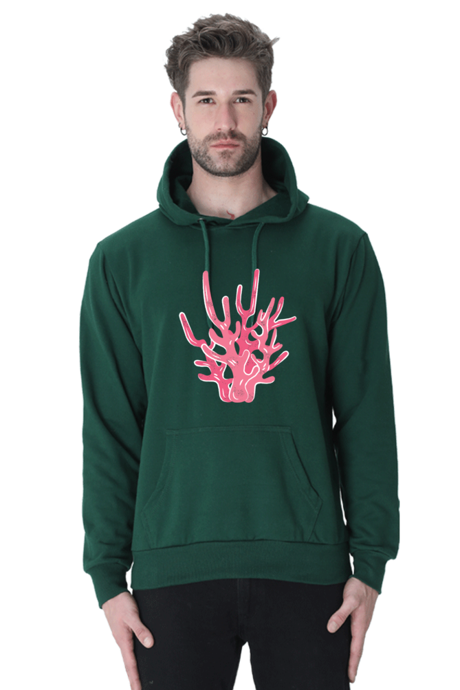 Coral Casual Hoodie Bottle Green