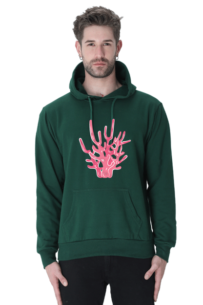 Coral Casual Hoodie Bottle Green