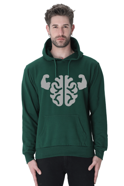 Brain Power Casual Hoodie Bottle Green