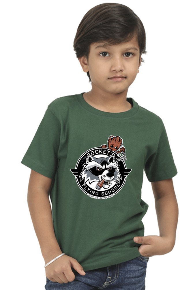 Rocket Academy Kids T-Shirt Bottle Green