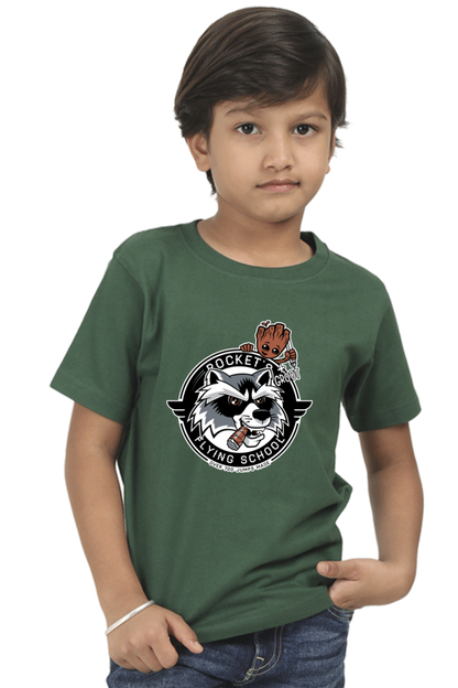 Rocket Academy Kids T-Shirt Bottle Green