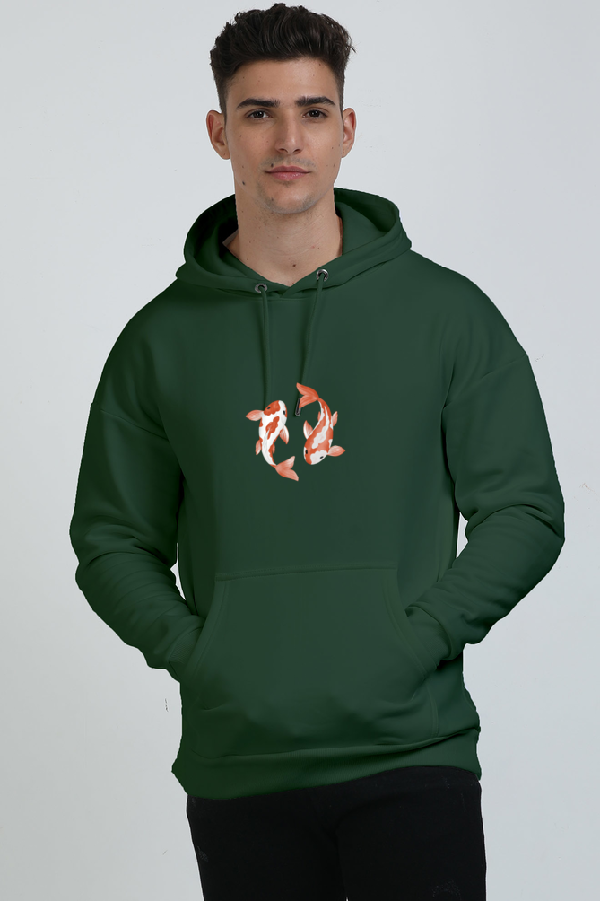 Koi Unisex Oversized Hoodie Bottle Green