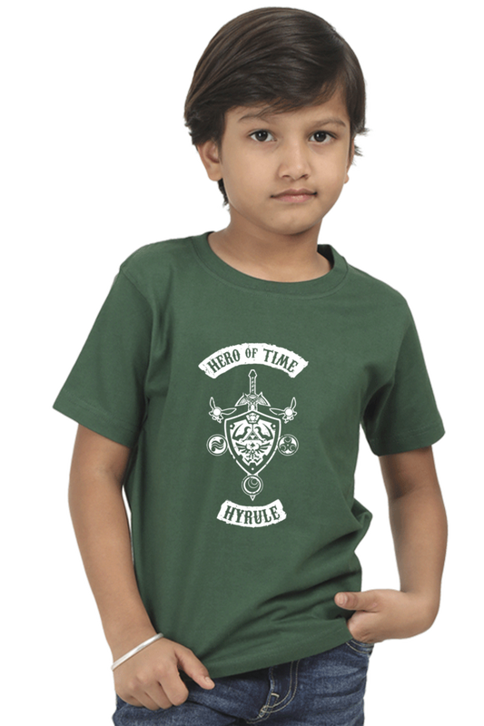 Hero of Time Kids T-Shirt Bottle Green