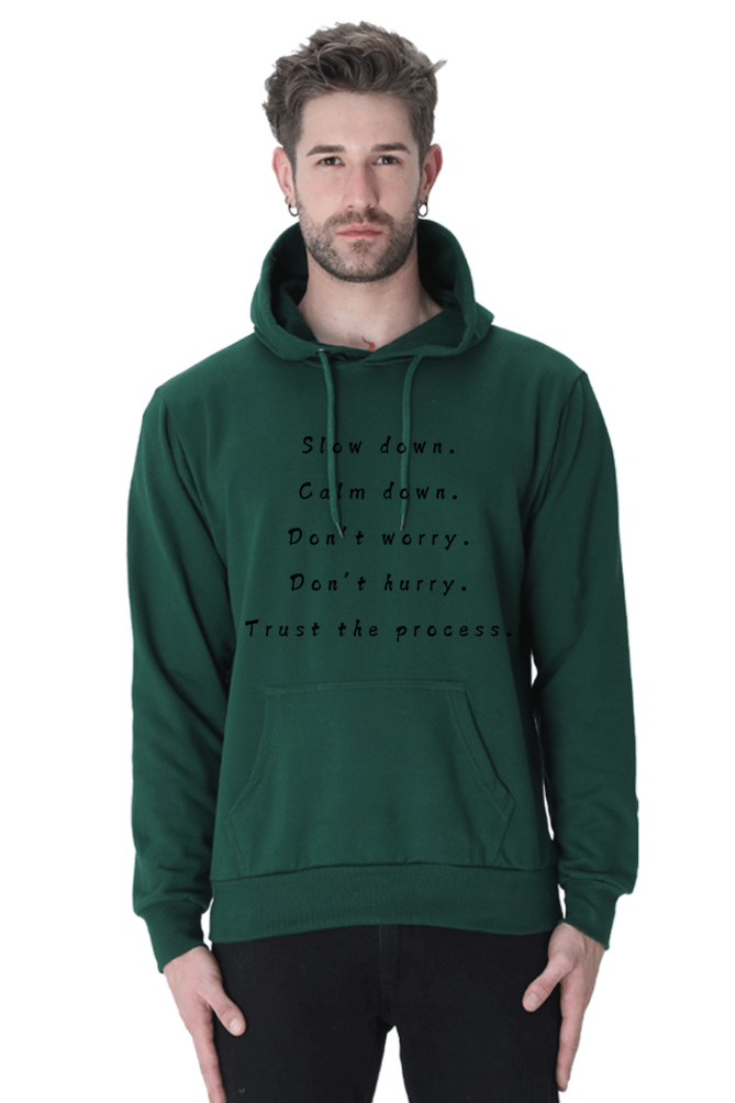 Trust the Process Unisex Casual Hoodie Bottle Green