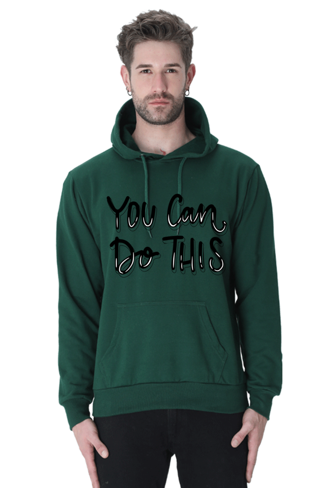 You can do this Unisex Casual Hoodie Bottle Green