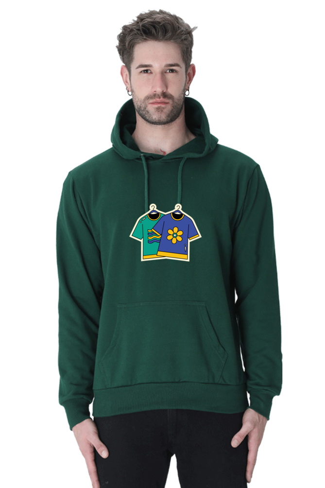 Twins Unisex Casual Hoodie Bottle Green