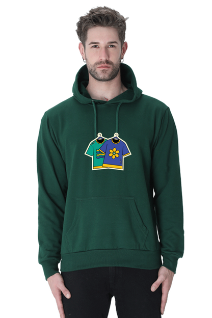 Twins Unisex Casual Hoodie Bottle Green