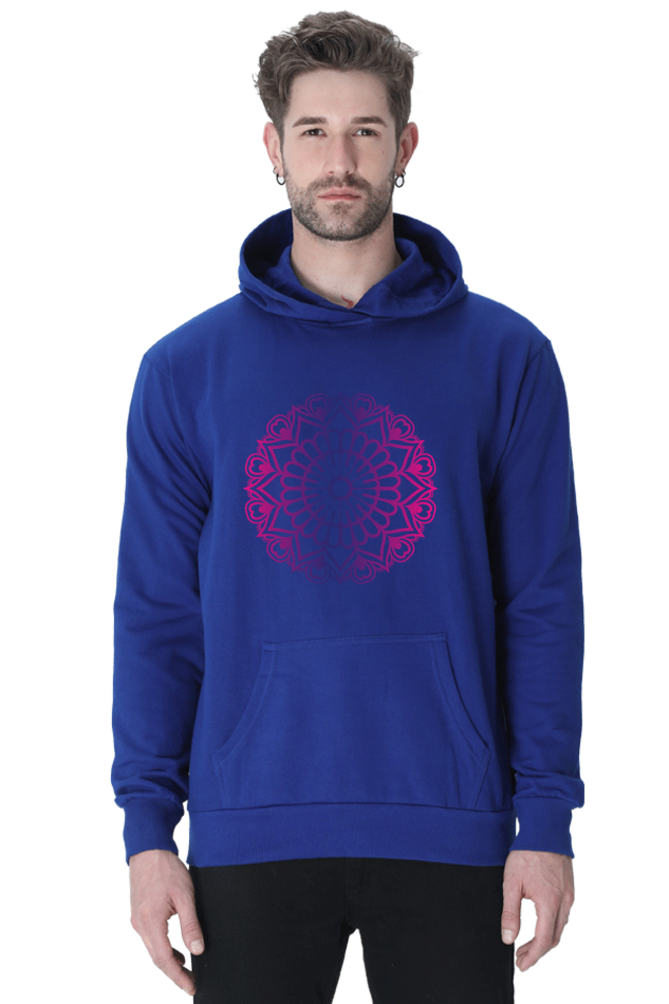 Purple Mandala Unisex Casual Hoodie Royal Blue