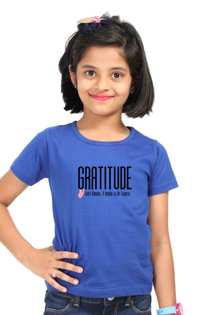 Gratitude Kids T-Shirt Royal Blue