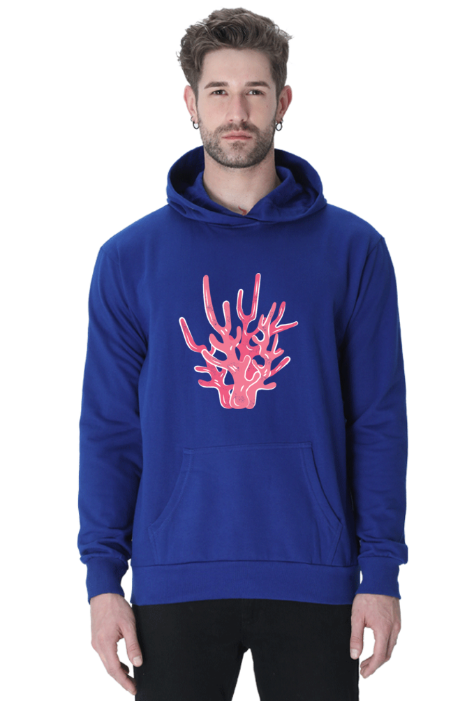 Coral Unisex Casual Hoodie Royal Blue