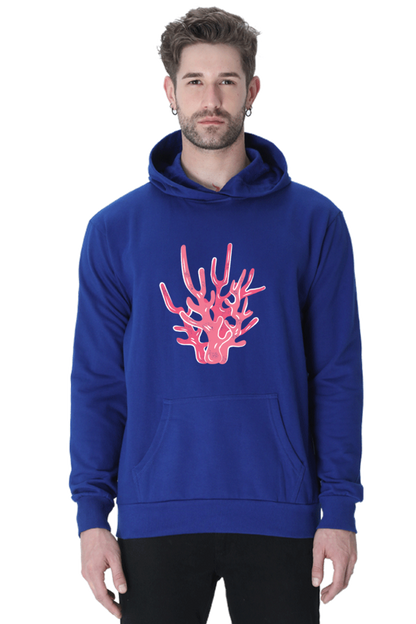 Coral Unisex Casual Hoodie Royal Blue