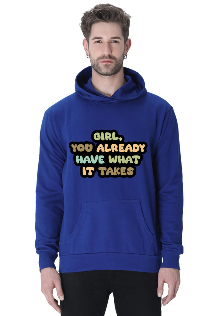 Girl Unisex Casual Hoodie Royal Blue