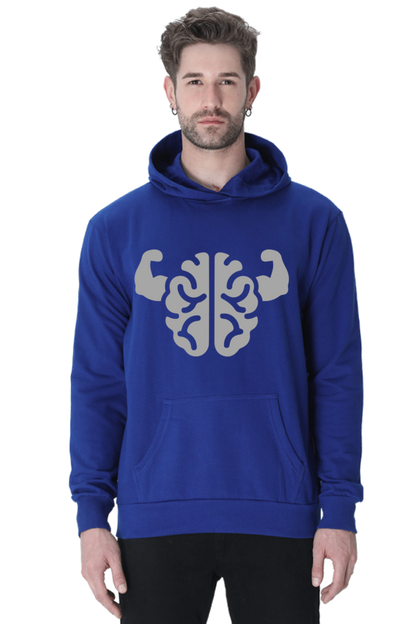 Brain power Unisex Casual Hoodie Royal Blue