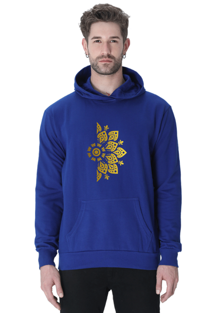 Golden Mandala Right Casual Hoodie Royal Blue