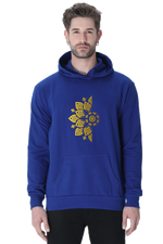 Golden Mandal Left Casual Hoodie Royal Blue