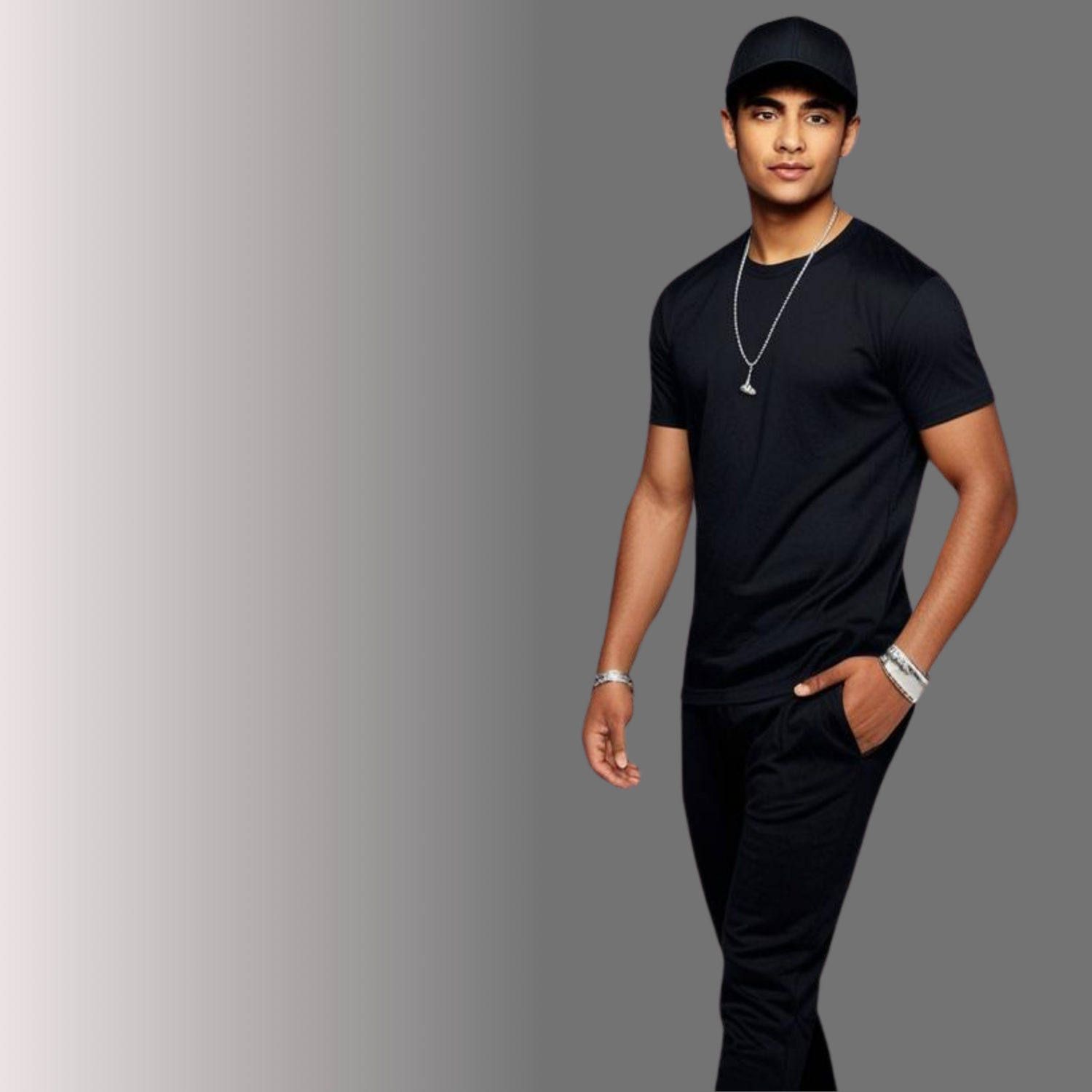 Black Oversized T-Shirt and Jogger Set