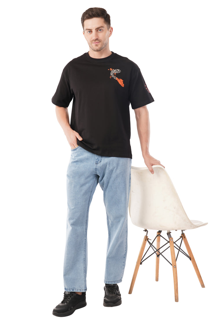 Drift With The Koi Oversized T-Shirt – Puff Print