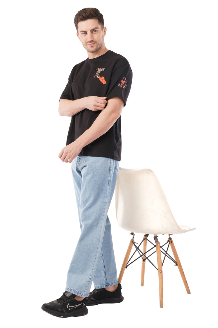 Drift With The Koi Oversized T-Shirt – Puff Print