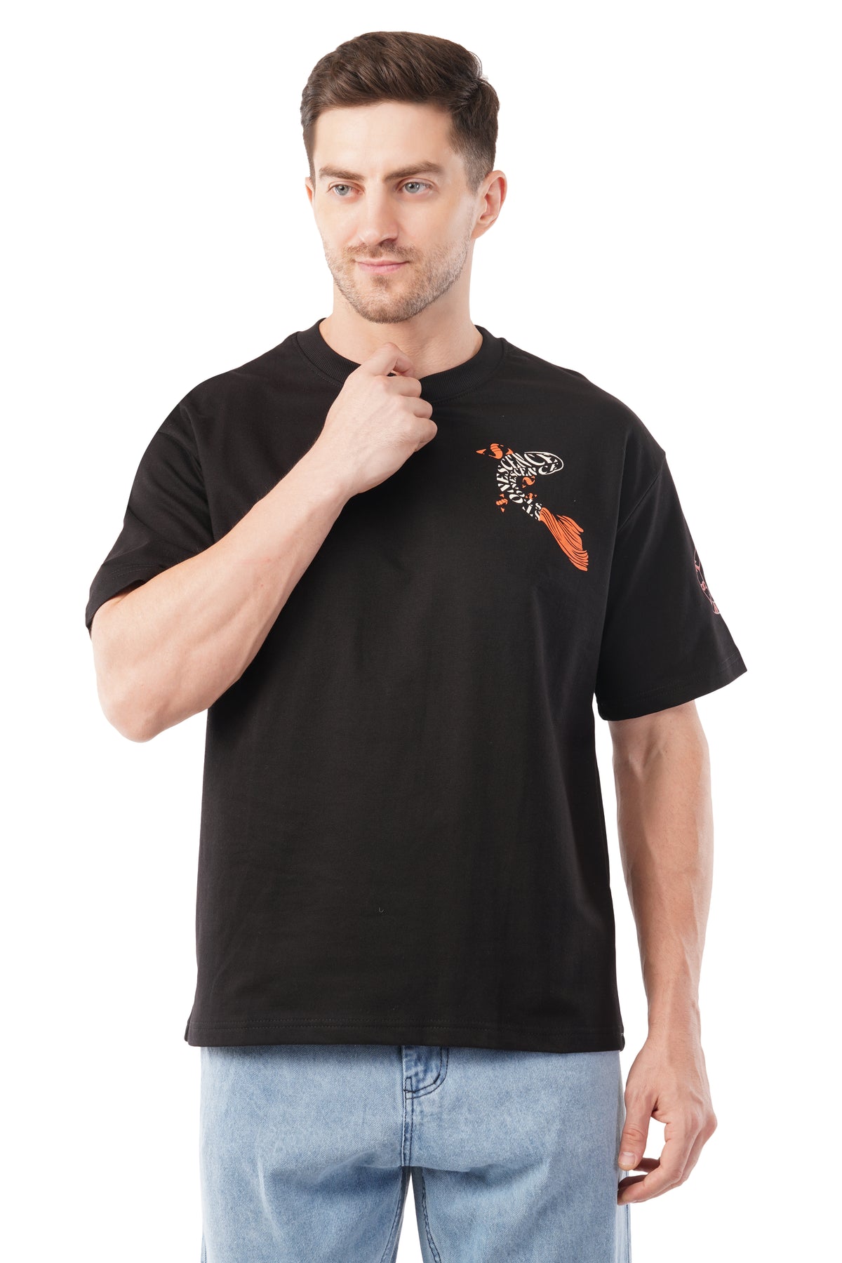 Drift With The Koi Oversized T-Shirt – Puff Print