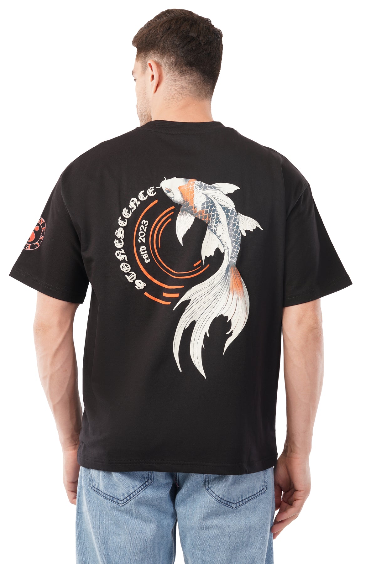 Drift With The Koi Oversized T-Shirt – Puff Print