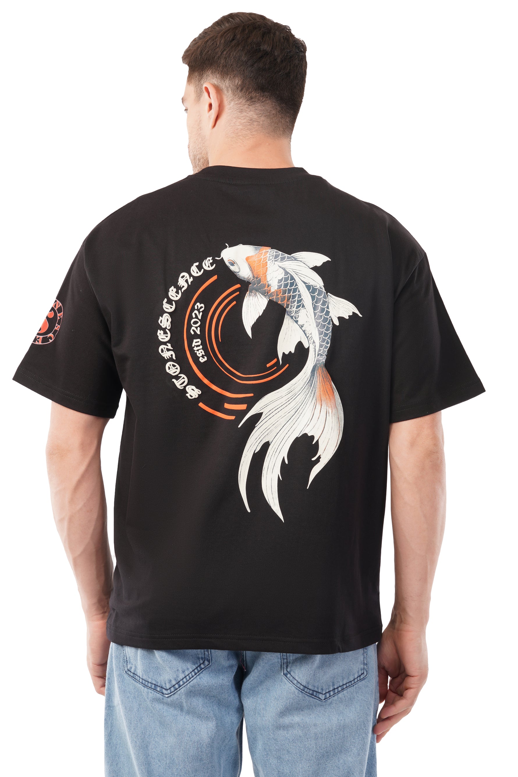 Drift With The Koi Oversized T-Shirt – Puff Print