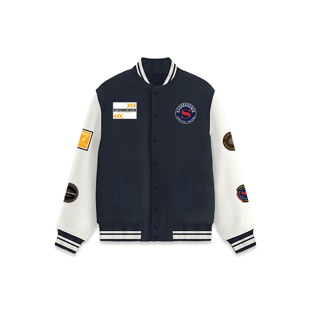 Confidence Varsity Jacket Navy Blue