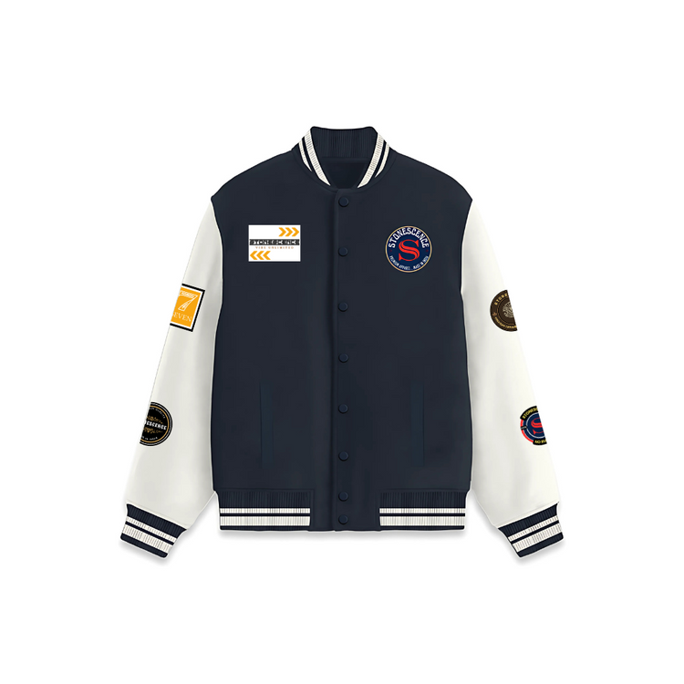 Confidence Varsity Jacket Navy Blue