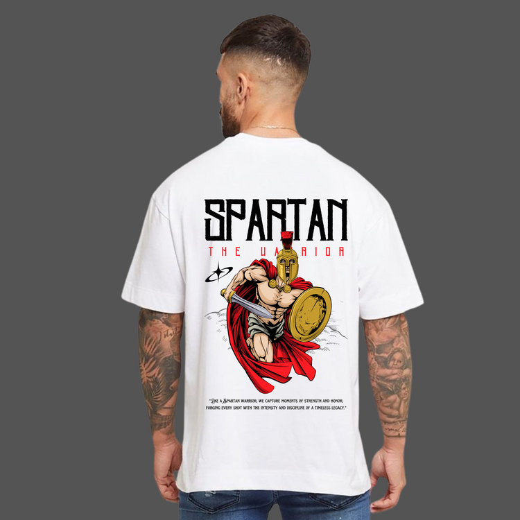 Spartan Black Terry Oversized T-Shirt White