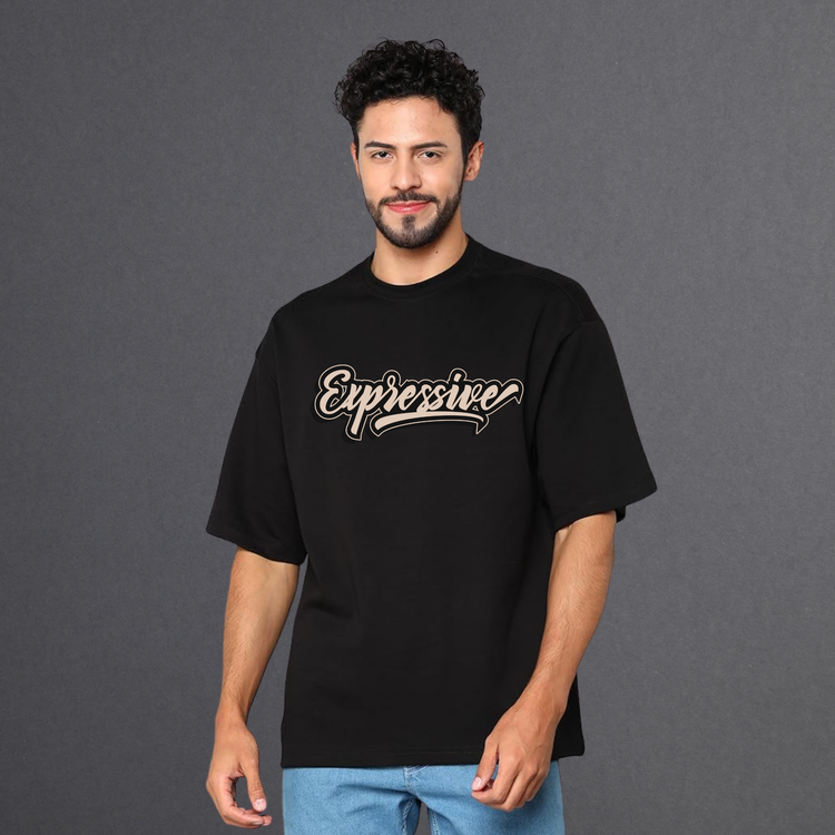Expressive Unisex Oversized T-Shirt Black