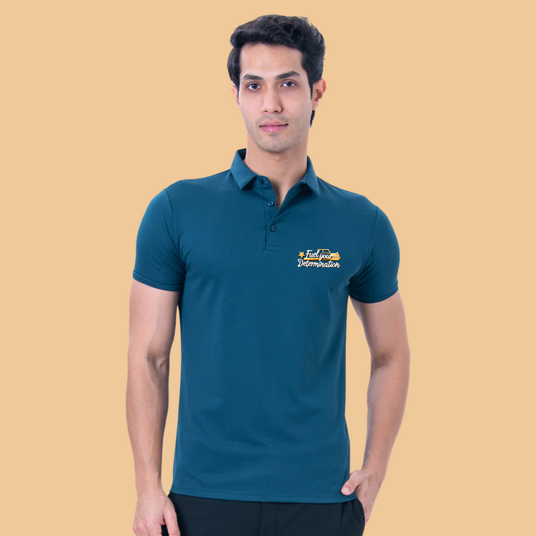 Fuel Your Determination Polo T-Shirt Navy Blue