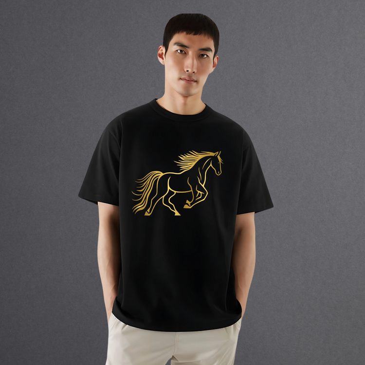 Golden Horse Unisex Oversized T-Shirt