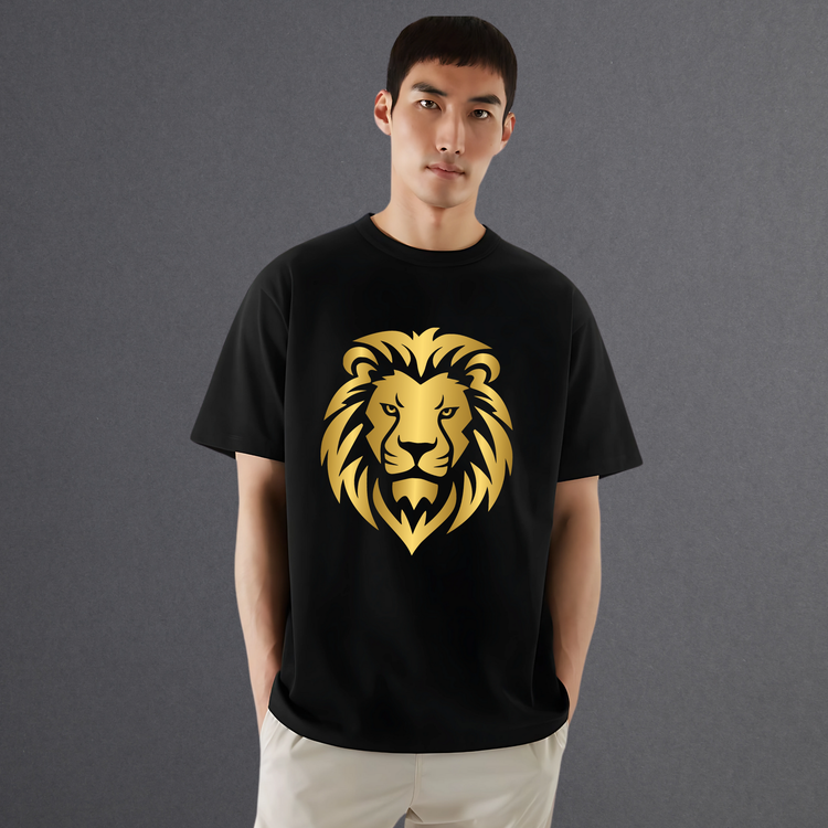 Golden Lion Unisex Oversized T-Shirt Black