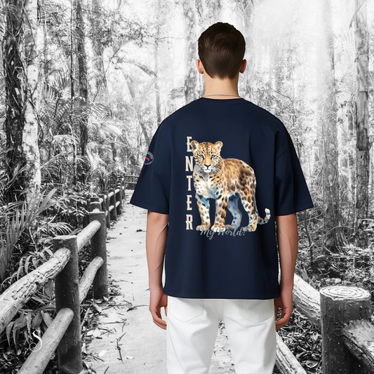 Jungle Fever Oversized T-Shirt Navy Blue