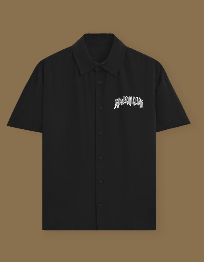Bubblegum Gelato Oversized Cotton Shirt Black