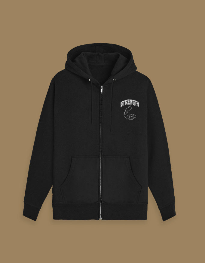 Strength Zip Hoodie Black