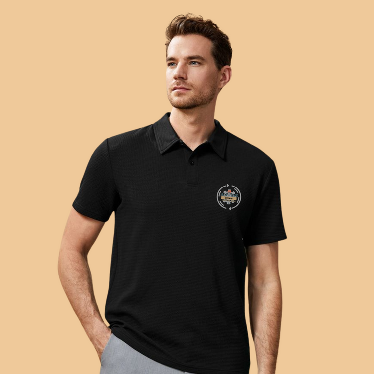 Life Happens Polo T-Shirt Black