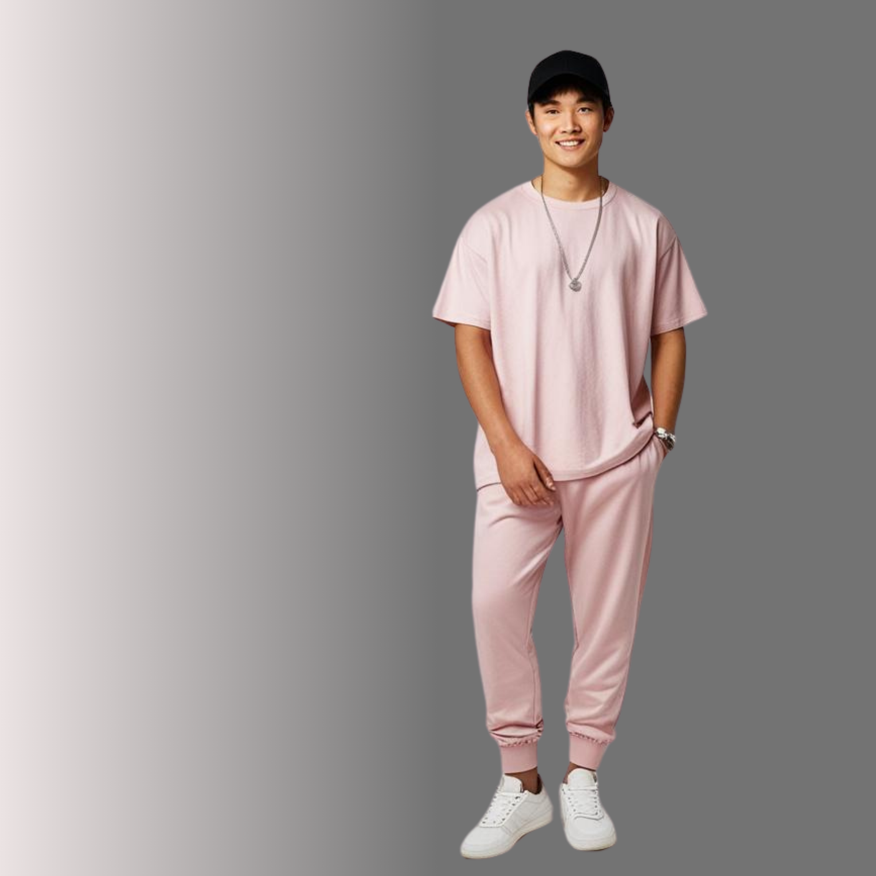 Light Pink Oversized T-Shirt and Jogger Set