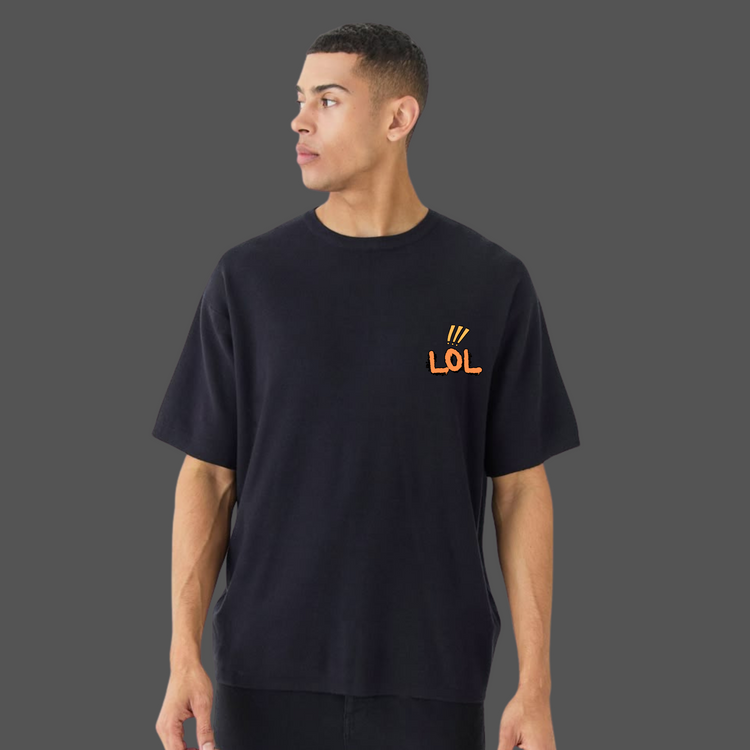 Lol Terry Oversized T-Shirt Black