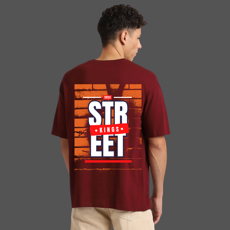 StreetKings Terry Oversized T-Shirt Maroon
