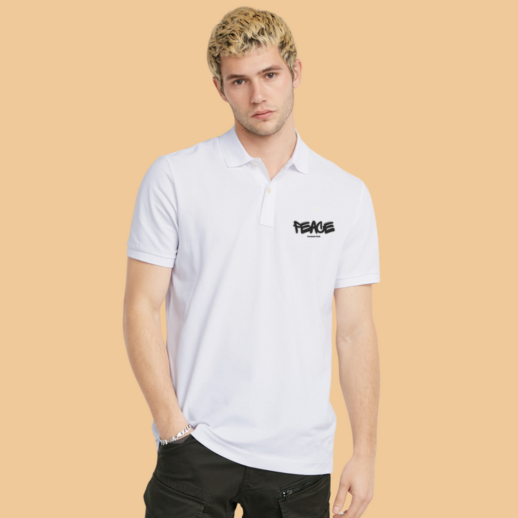 Peace Polo T-Shirt White